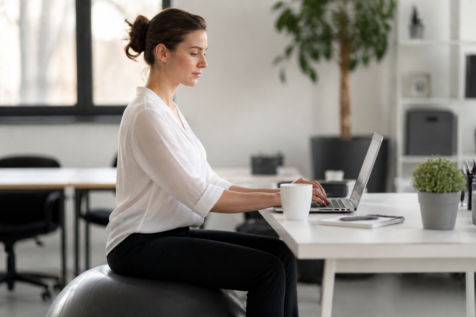 Utiliser un swiss ball comme chaise de bureau : est-ce vraiment sûr ?