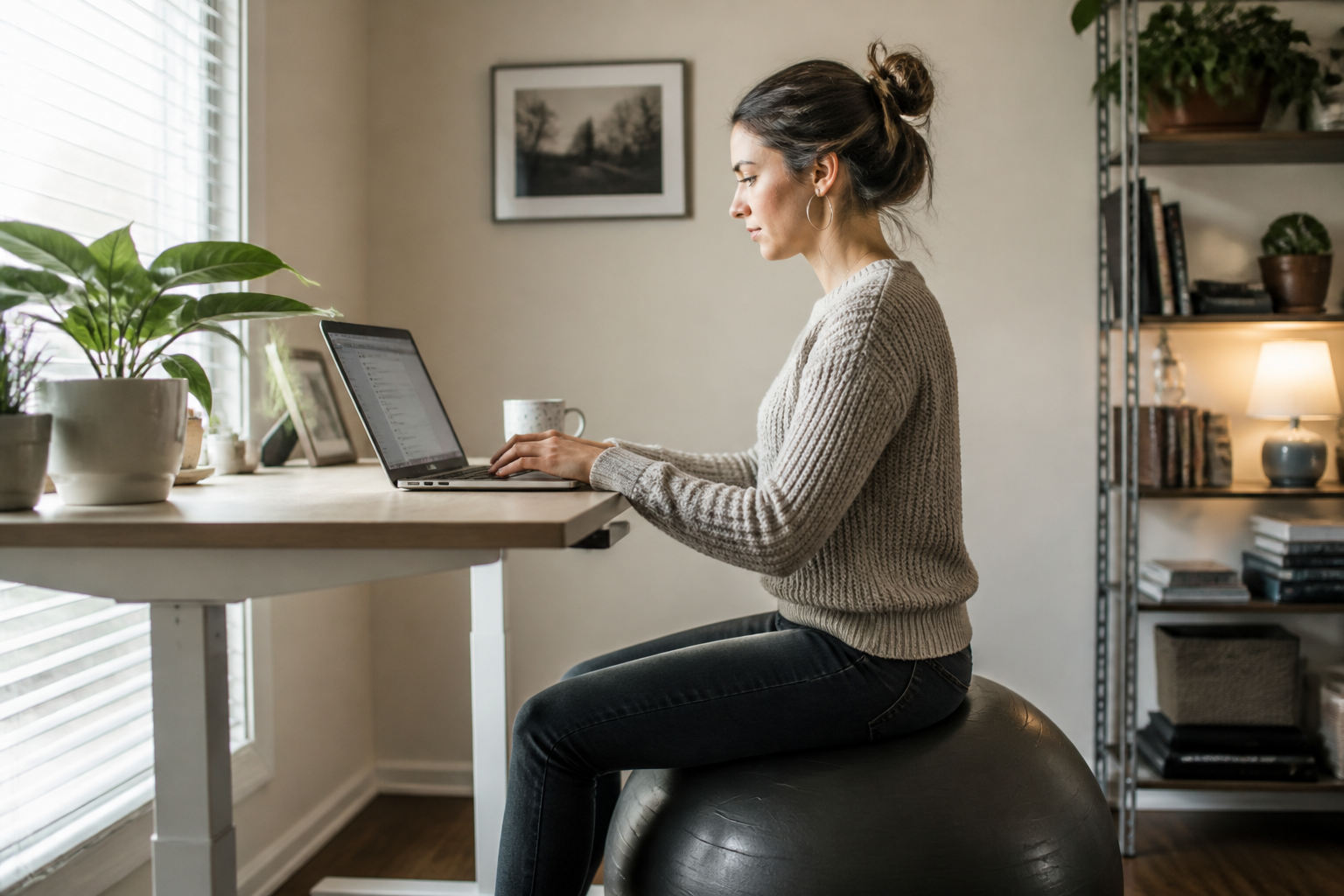 Utiliser un swiss ball comme chaise de bureau : est-ce vraiment sûr ?